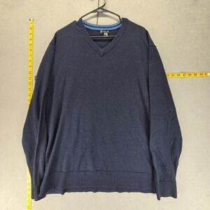 SmartWool Sweater Mens 2XL Blue Merino Sparwood V-Neck Wool Blend Knit Pullover